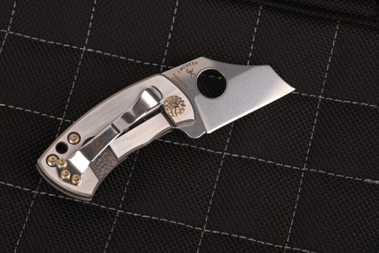 UN12 Spyderco McBee C236TI Close Up Clip Side Open