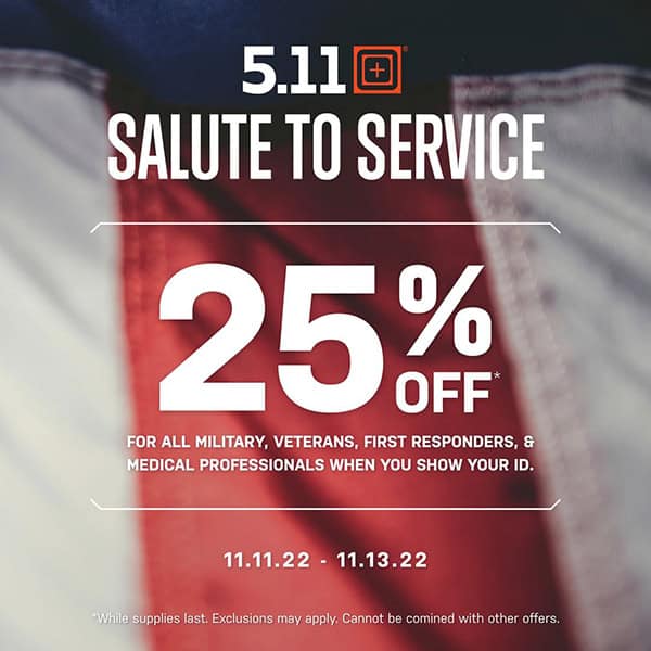 5.11 Salute to Service 25% Off Sale