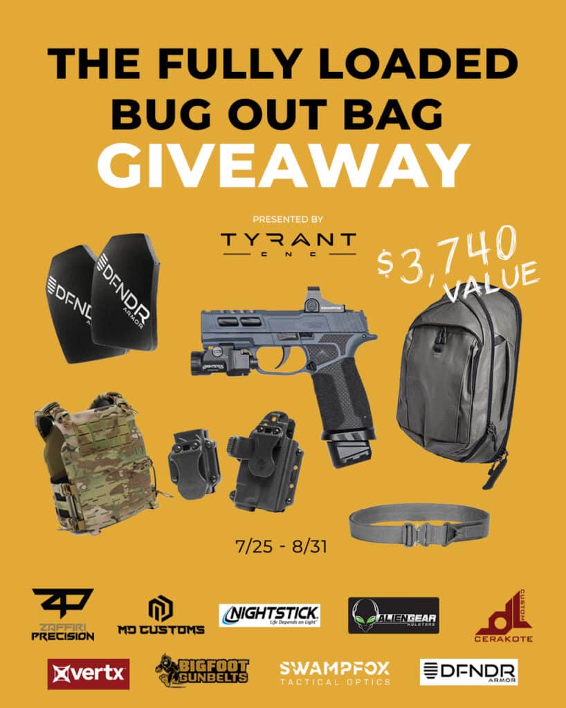 Tyrant CNC Fully Loaded Bug Out Bag Giveaway - UN12Magazine